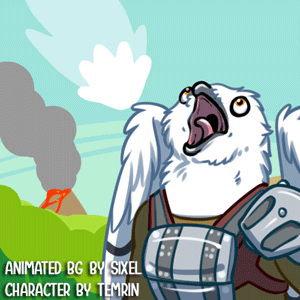 animated background by Sixel, character drawn by me.