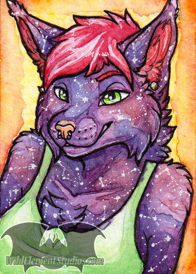 Watercolour: Nova Lynx Portrait