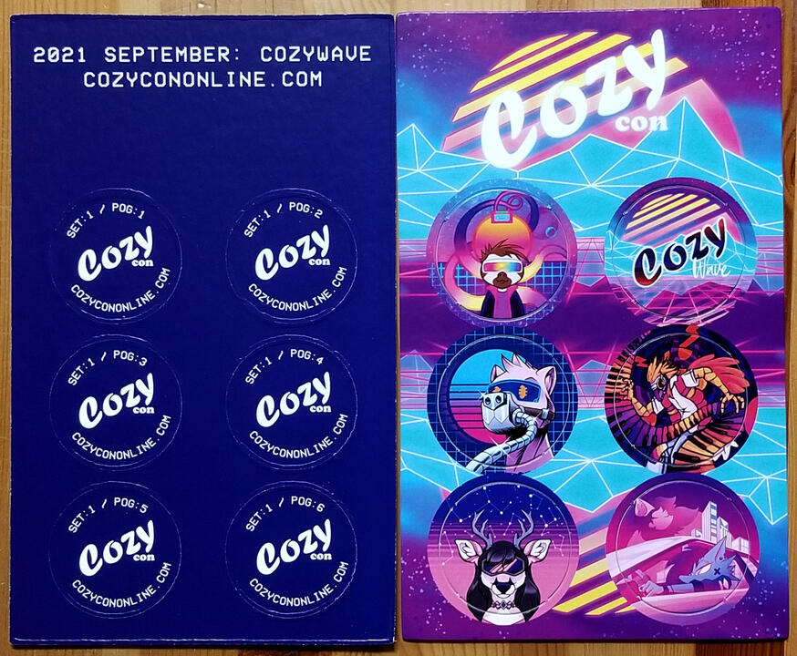 CozyCon Online Pog/Milk Cap Carded Set