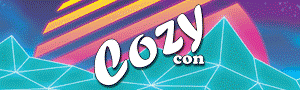 CozyCon Online September 2021 Vaporwave/Synthwave banner ad